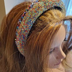 NWT  NEW  Women's Girl  BLACK  Fancy  Reversible  Handmade Headband